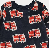 George Fire Truck Fleece Shirt and Trouser Set
