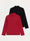 George Glitter Sparkle Long Sleeve Funnel Pack of 2 Neck Tops