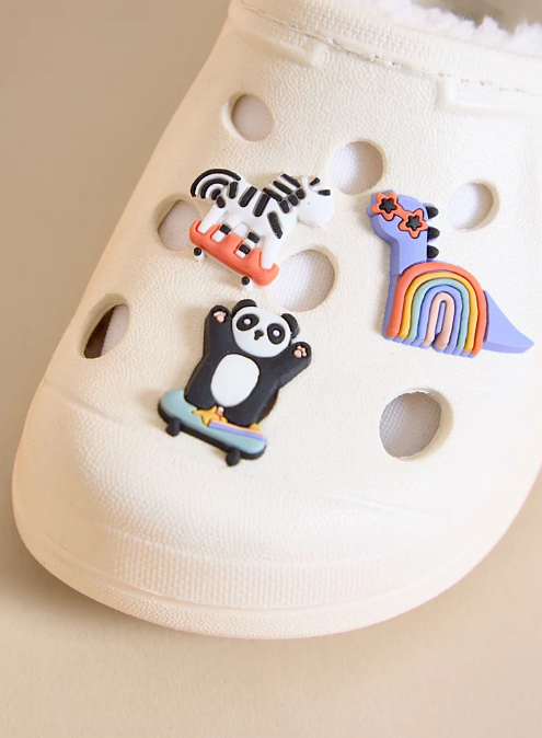 George Faux Fur Lined Animal Badge Clogs