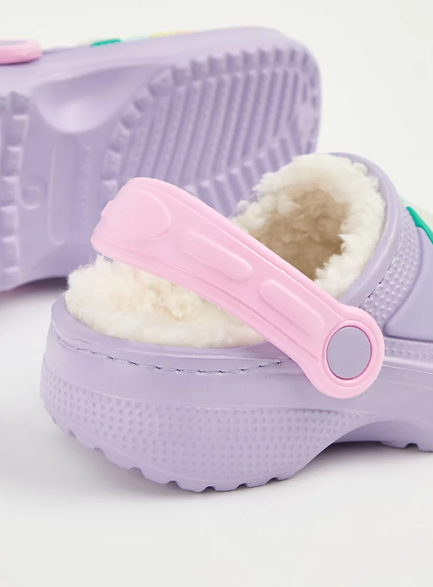 George Lilac Unicorn Fleece Lined Clogs