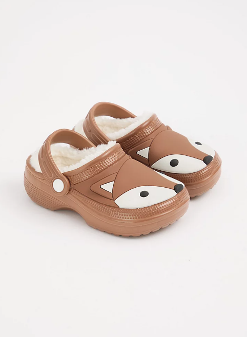 George Tan Fox Faux Fur Lined Clogs