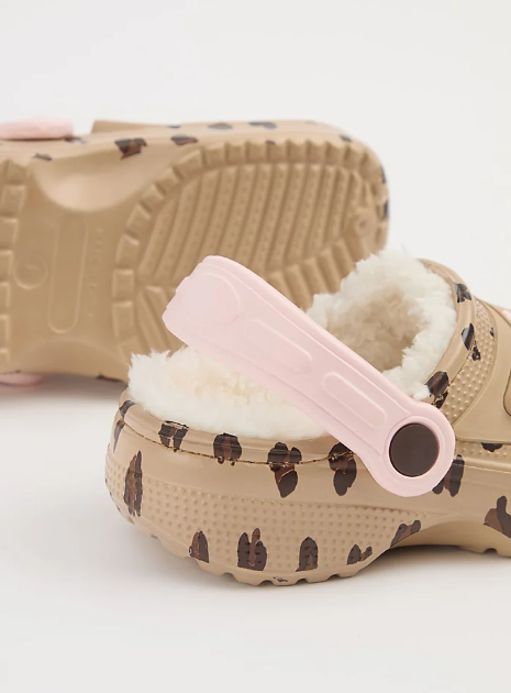 George Tan Cat Faux Fur Trim Clogs