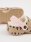 George Tan Cat Faux Fur Trim Clogs