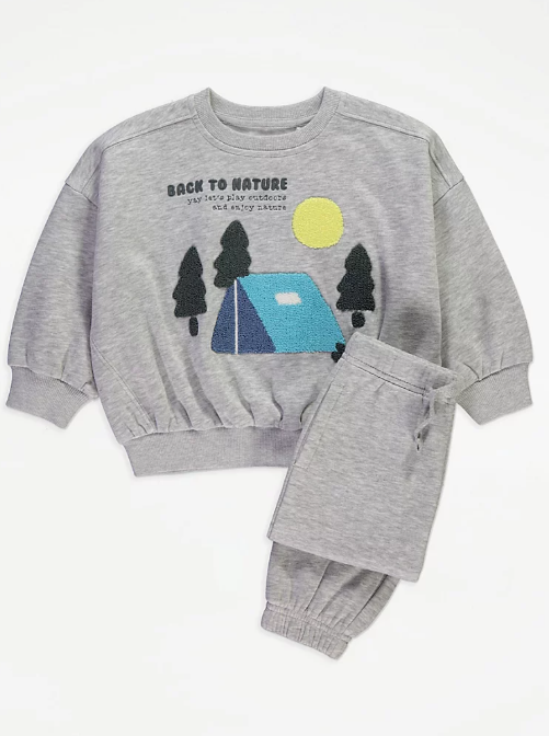 George Marl Boucle Camping Sweatshirt & Trouser Set