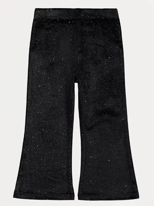 George Glitter Sparkle Velour Kick Flare Trouser