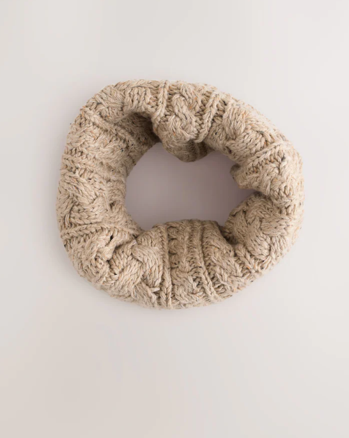 Next Neutral Cable Knit Snood