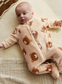 Next Bear Face Print Velour Sleepsuit