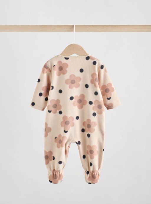 Next Flower Print Fleece Sleepsuit