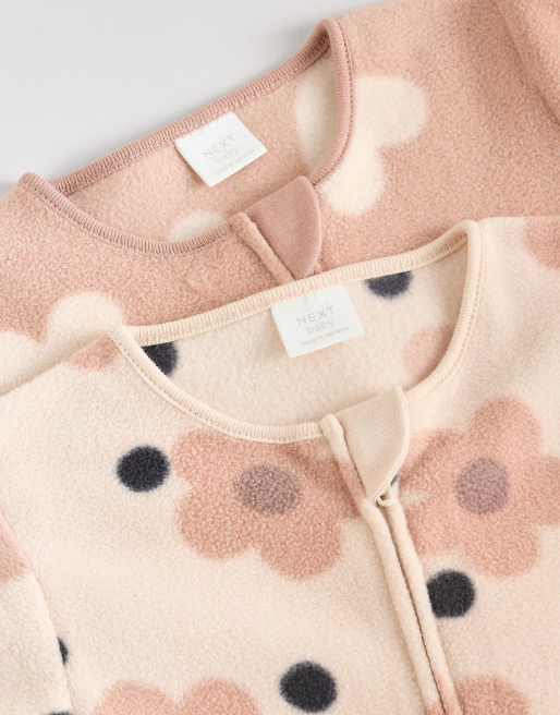Next Flower Print Fleece Sleepsuit