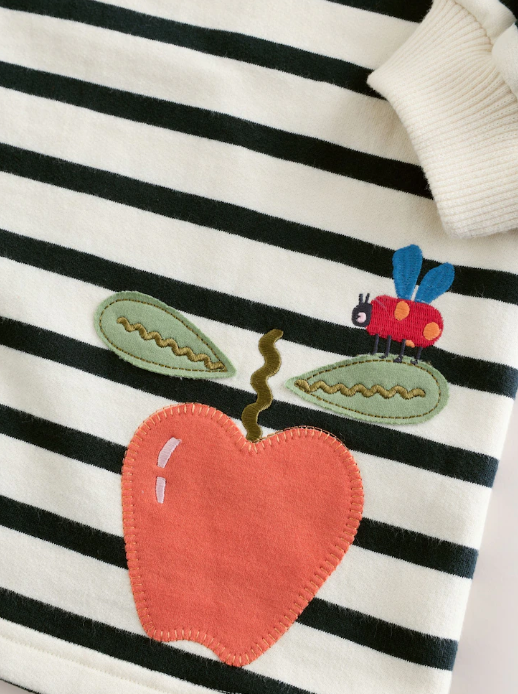 Next Apple Print Fleece lined long Sweat Shirt