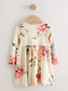 Next Flower Print Ribbed Frock