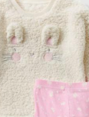 Matalan Bunny Print Sherpa Shirt and Trouser Set
