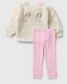 Matalan Bunny Print Sherpa Shirt and Trouser Set
