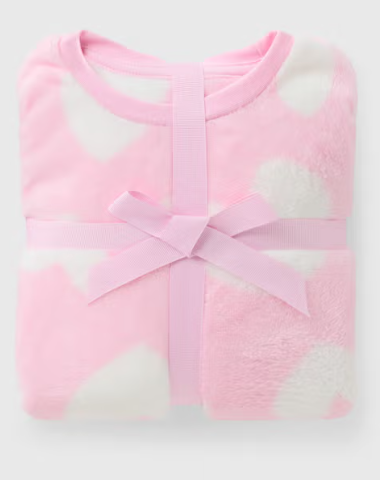 Matalan Heart Print Fleece Shirt and Trouser Set