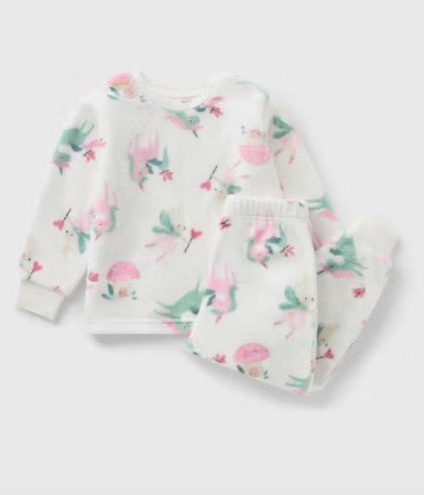 Matalan Unicorn Print Fleece Shirt and trouser Set