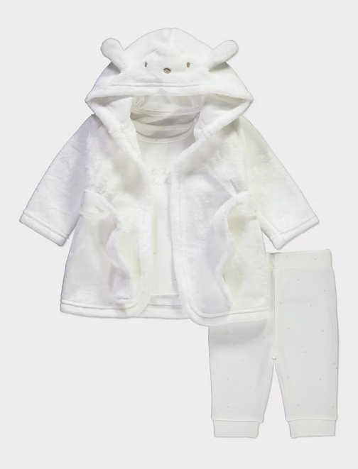 George Bunny Fleece Hooded Dressing Gown and Pyjamas Set