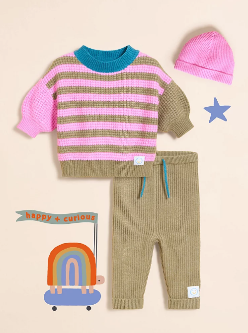 George Knitted Stripe Jumper & Trouser Set