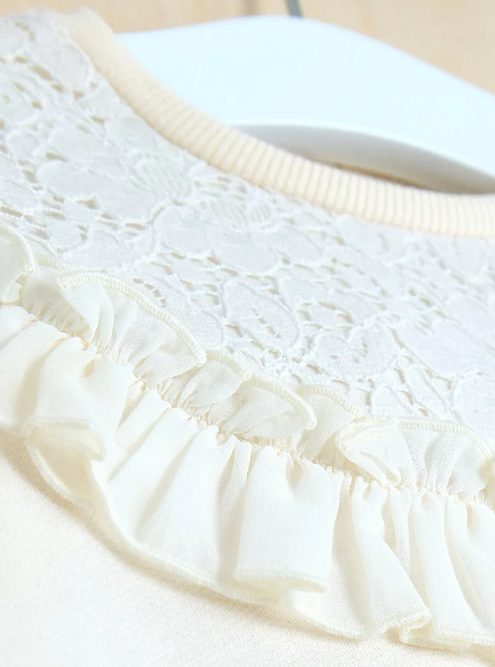 George Lace Panel Frill Sweatshirt Dress