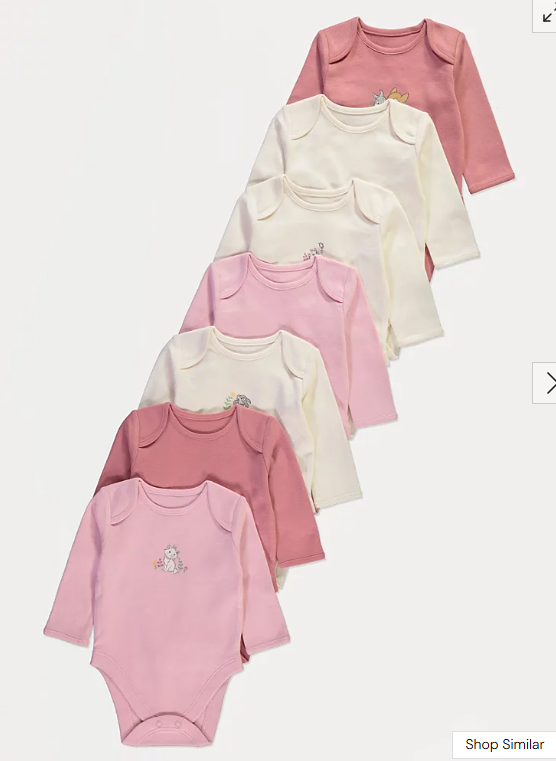 George pack of 7 Disney Classic print Bodysuits