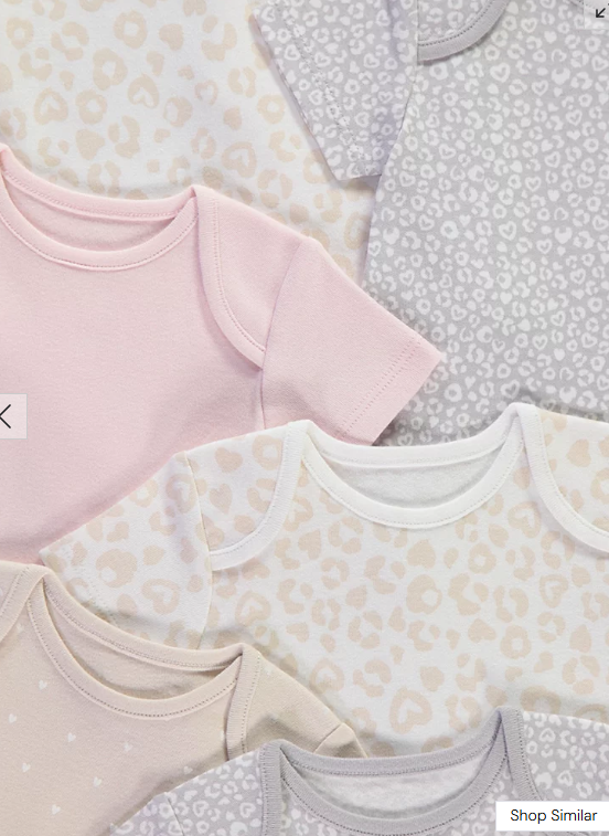 George pack of 7 Leopards print Bodysuits