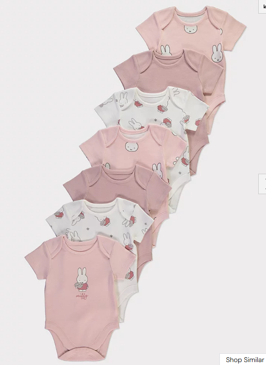 George pack of 7 Miffy print Bodysuits