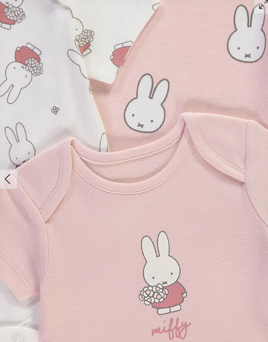 George pack of 7 Miffy print Bodysuits