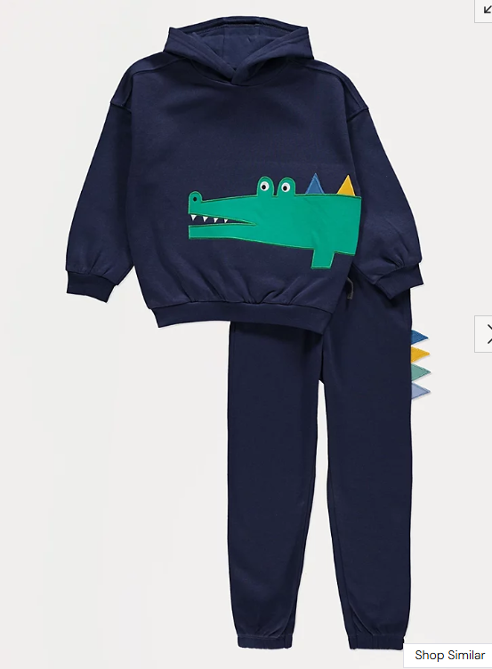 George Embroidred Crocodile Sweat Hoodie & Trouser Set