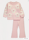 George Flower Heart print Knitted Jumper and Trouser Set
