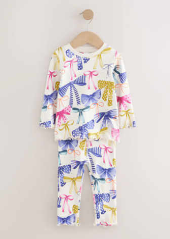 Next Floral & Bow print Pyjamas Set