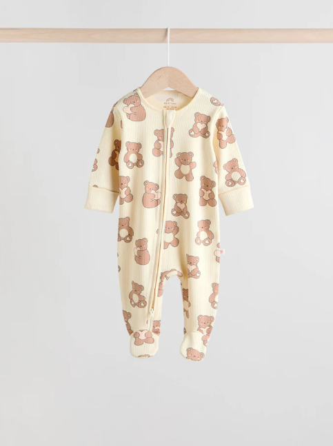 Next Bears print Sleepsuit