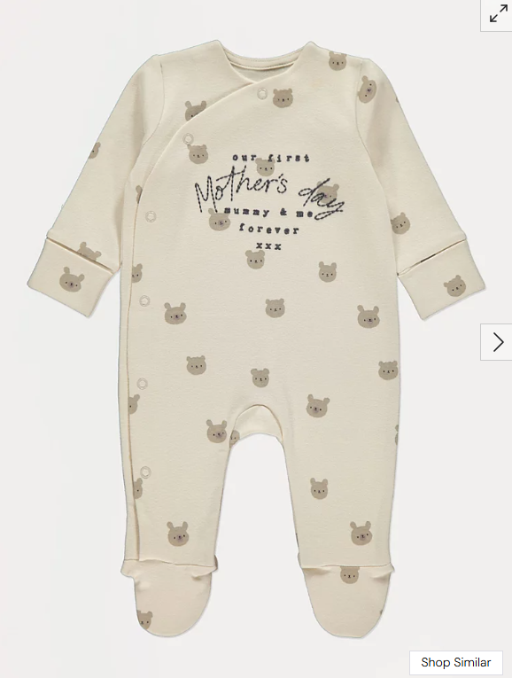 George Embroidered “Our first Mothers day” Sleepsuit