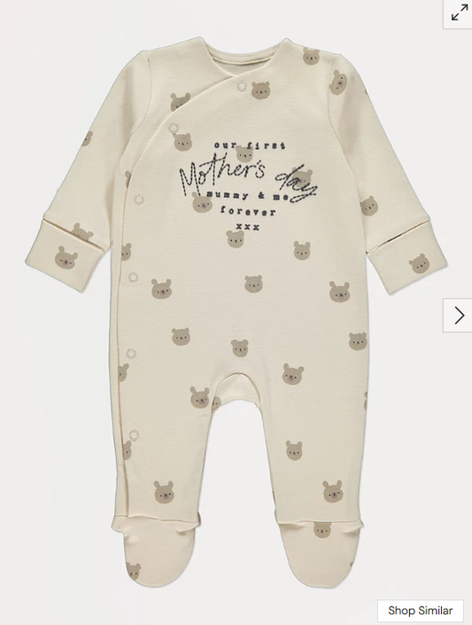 George Embroidered “Our first Mothers day” Sleepsuit