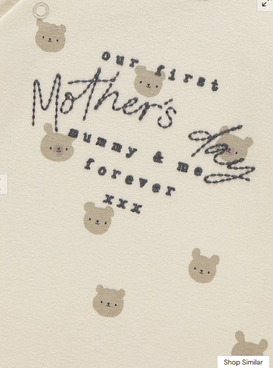 George Embroidered “Our first Mothers day” Sleepsuit