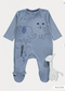 George Embroidered Lion,Elephant velour Sleepsuit with Toy