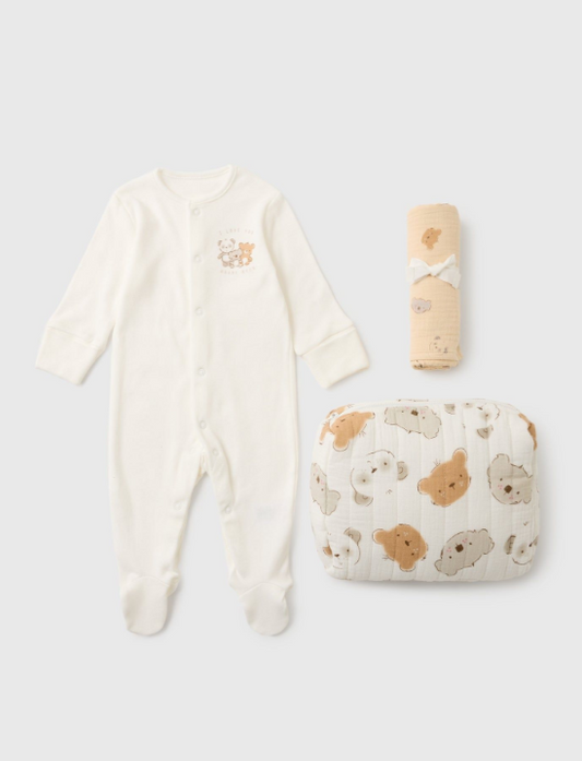 Matalan 3pc Baby Bear Sleepsuit Gift Set