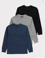 George Pack of 3 Long Sleeve Ribbed Shirts