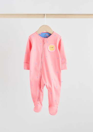 Next Embroidered Lion Face Sleepsuit
