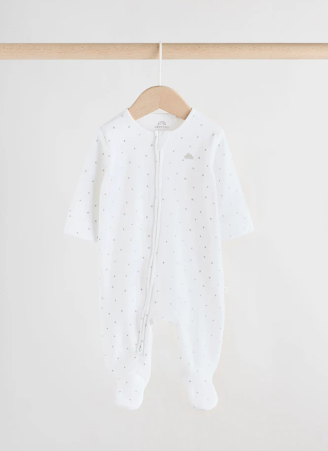 Next Velour Stars print Sleepsuit