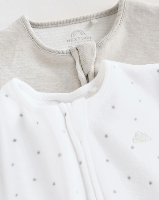 Next Velour Stars print Sleepsuit