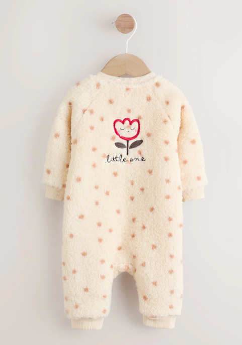 Next Sherpa Embroidered Tulip Sleepsuit
