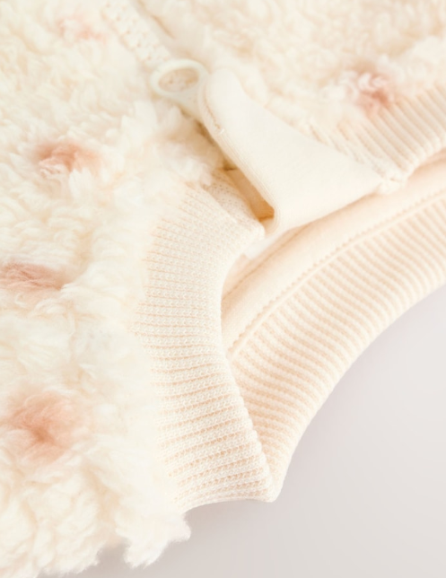 Next Sherpa Embroidered Tulip Sleepsuit