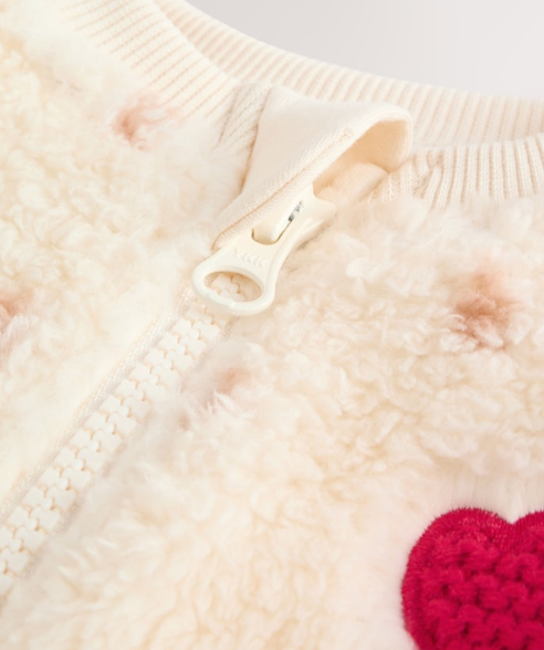 Next Sherpa Embroidered Tulip Sleepsuit
