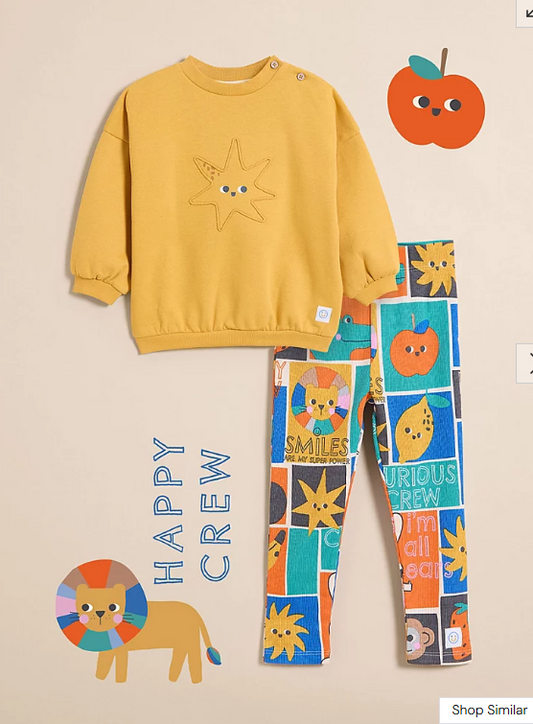 George Star Embroided Sweatshirt and Leggings Set
