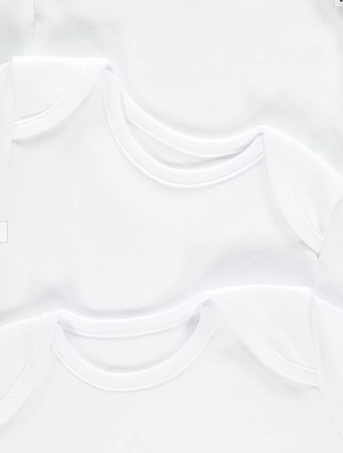 George pack of 5 White Short Sleeve Bodysuits