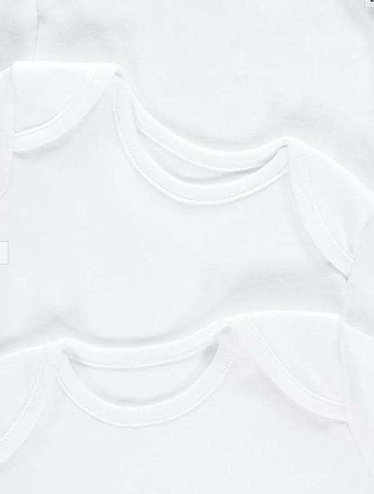 George pack of 5 White Short Sleeve Bodysuits