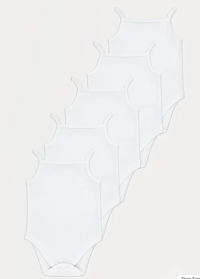 George pack of 5 White Strappy Bodysuits