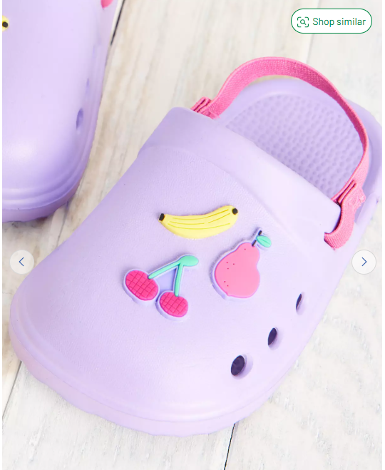 Tu Clothing Lilac Fruit Badge Ankle Strap Clog