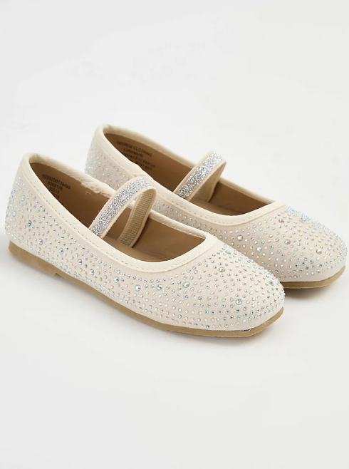 George Diamante Strap Ballet Shoes