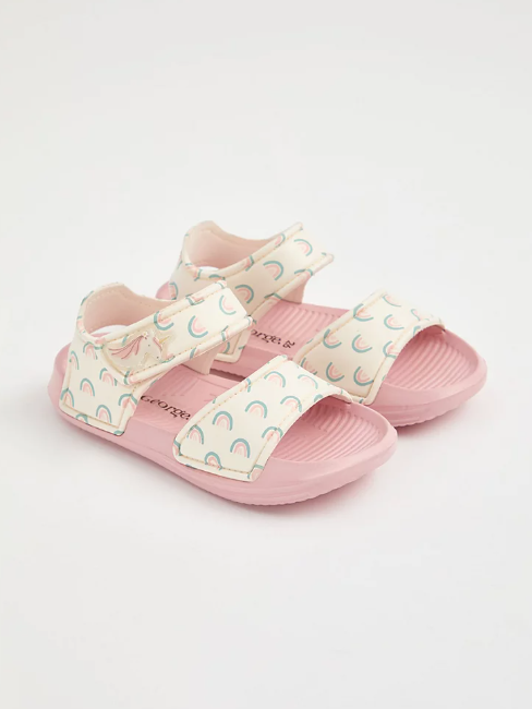 George Cream Stripe Rainbow Sandals