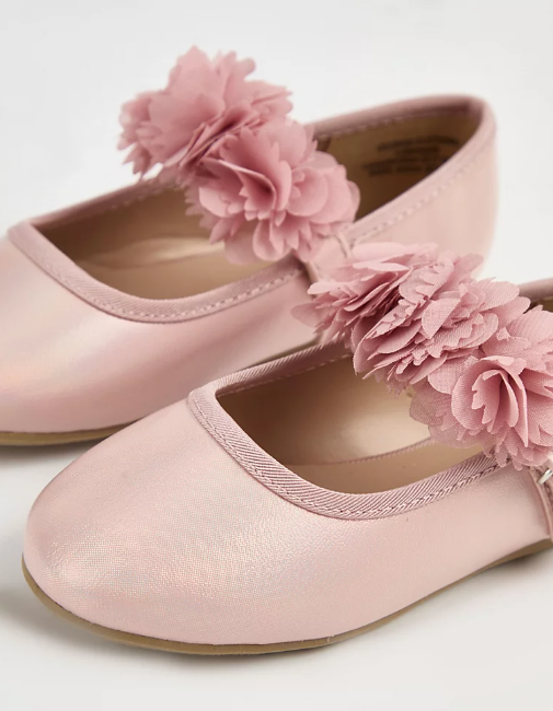 George Floral Strap Ballet Shoes